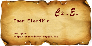 Cser Elemér névjegykártya