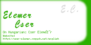 elemer cser business card